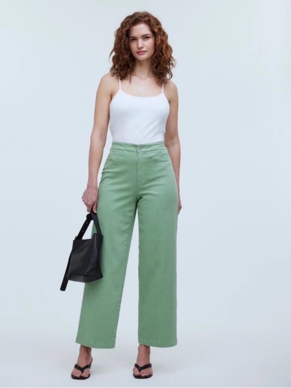Madewell Emmett Wide-Leg High-Rise Jeans in pistachio